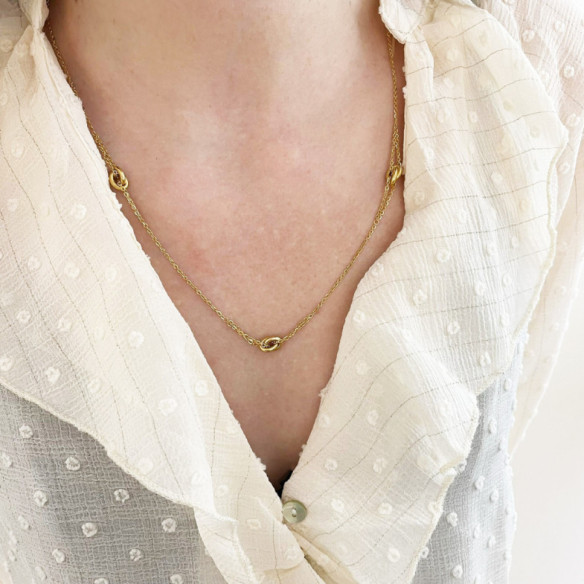 FREE LOVE Double Gold Necklace - Necklaces