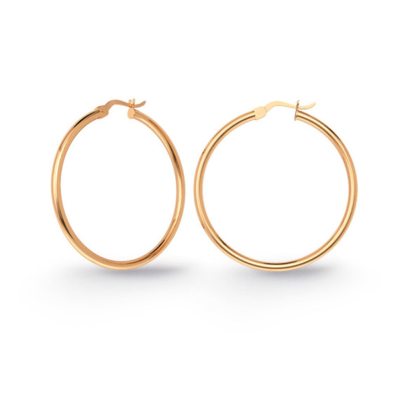 Pendientes Aro Criolla Basic Gold 15mm Oro Rosa - aros