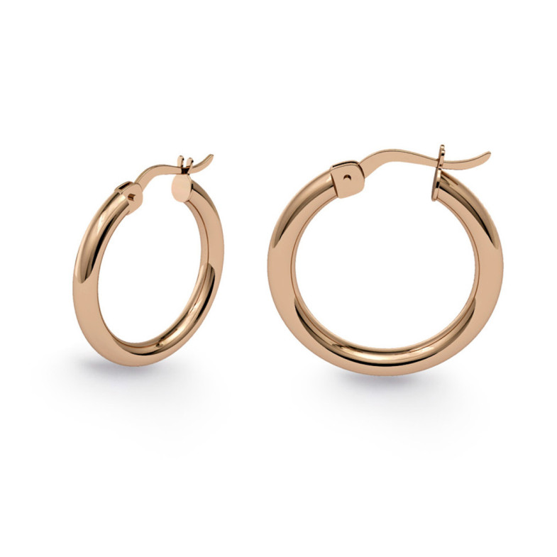 Ohrringe Aro Criolla Basic Gold 15mm Pink Gold - reifen