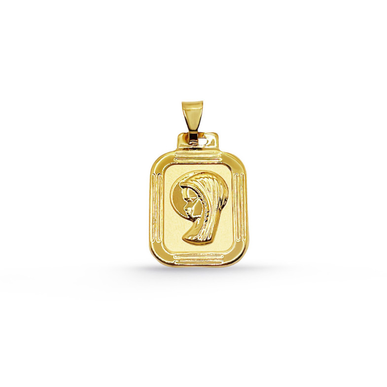 Medalla Virgen Niña Oro 18K Marco - Medallas y Cruces