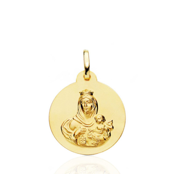 Medalla 20Mm Virgen Del Carmen 18K - Médailles vierges