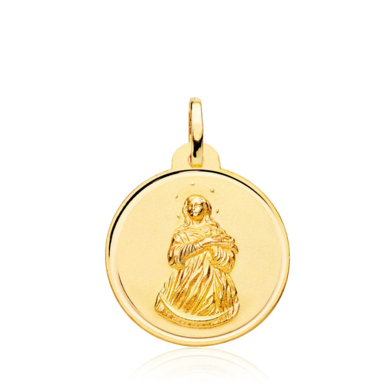 Medalla 22Mm Inmaculada Concepción Bisel Liso 18K - Taufe & Erstkommunion Schmuck