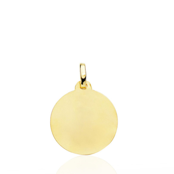 Medalla 18Mm Virgen Niña Bisel Liso 18K - Jungfrau-Medaillen