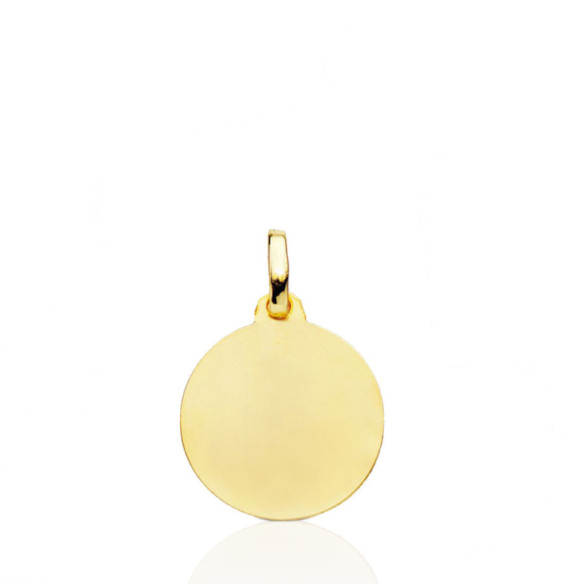 Medalla 16Mm Angel De La Guarda Bisel Liso 18K - Angeles-Medaillen