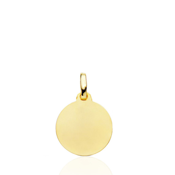 Medalla 14Mm Angel Serafin Bisel Liso 18K - Medalhas de Angeles
