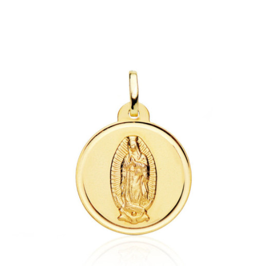 Medal 20Mm Mexican Virgin of Guadalupe 18K - Virgin Medals