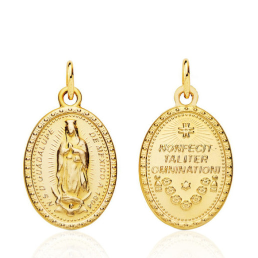 Medalla 20Mm Virgen De Guadalupe Mexicana 18K Oval - Medaglie vergini