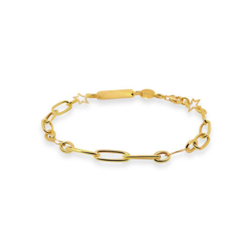 Pulsera Esclava Mujer Oro Amarillo Estrella - Bautismo y joyería de primera comunión