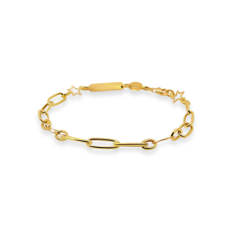 Pulsera Esclava Mujer Oro Amarillo Estrella - Bautismo y joyería de primera comunión