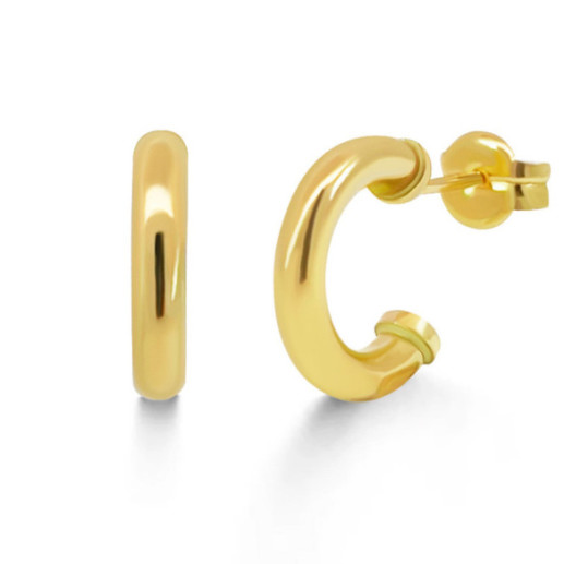 Yellow Gold Hoop Earrings 13mm - Hoops