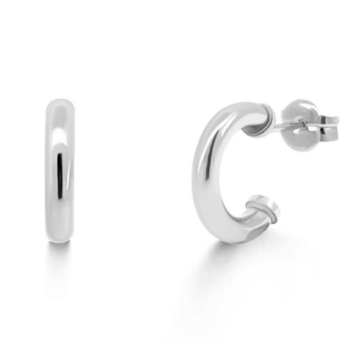 White Gold Hoop Earrings 13mm - Hoops