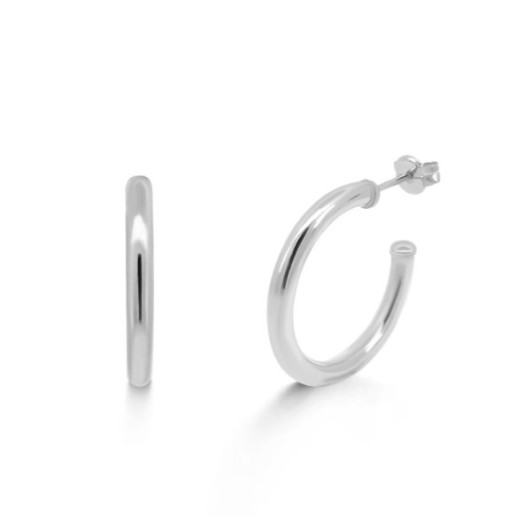 Pendientes de Aro Oro Blanco 25mm - aros