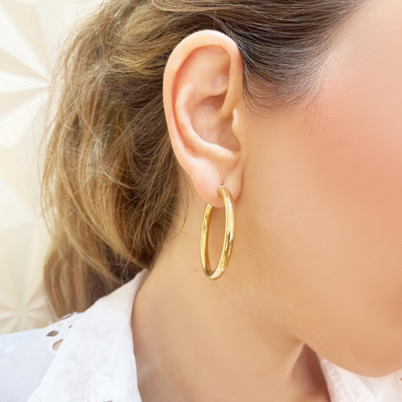 Pendientes de Aro Oro Amarillo 40mm - reifen
