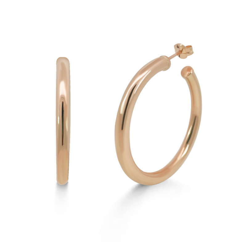 Pendientes de Aro Oro Rosa 40mm - Brincos
