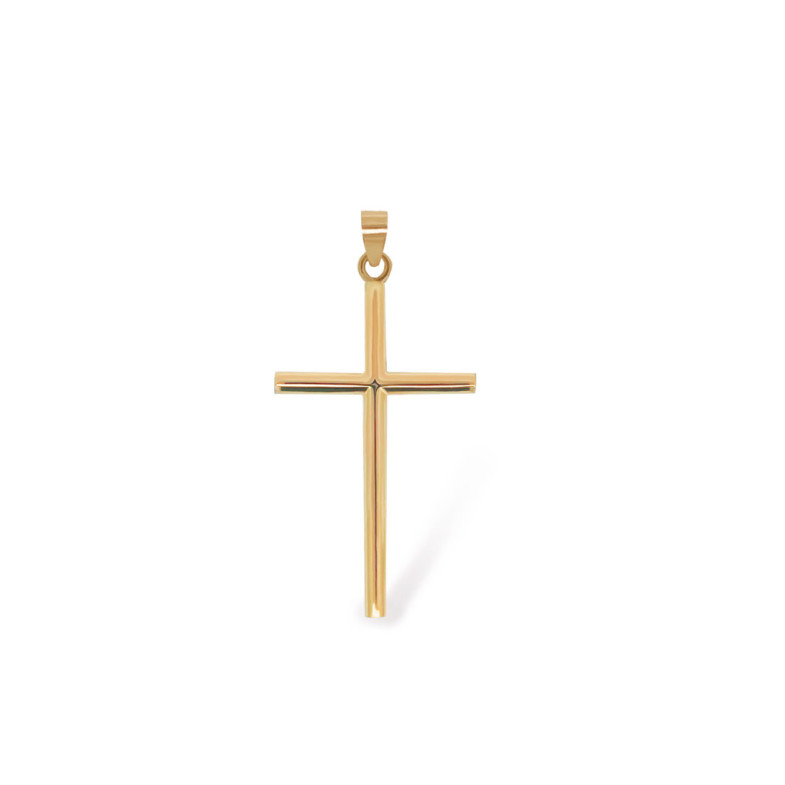 Cruz Oro Rosa Tubo Redondo 24x14 - Cruces