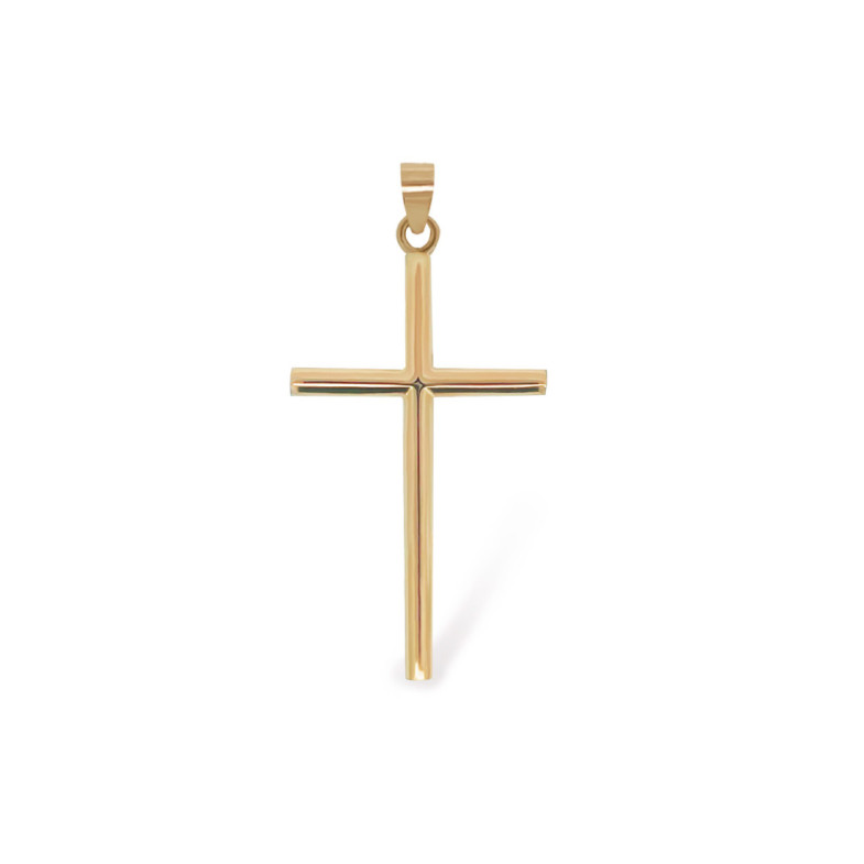 Cruz Oro Rosa Tubo Redondo 30x18 - Cruces