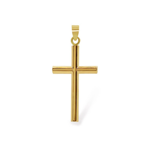 Cruz Oro Amarillo Tubo Redondo 26x16 - Des croix