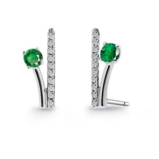 Pendientes Trepadores Rama Diamantes y Esmeraldas 0.40 - Pendientes Trepadores