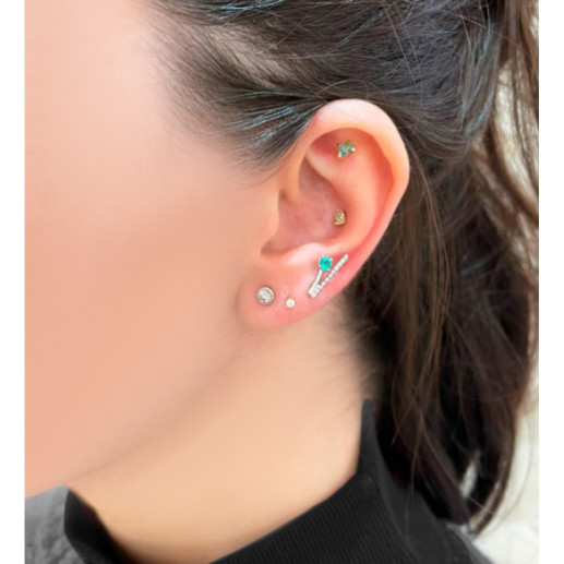 Pendientes Trepadores Rama Diamantes y Esmeraldas 0.40 - Pendientes Trepadores 2