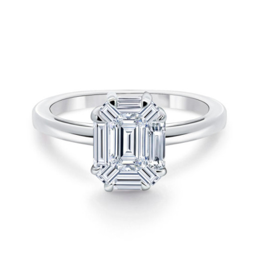 Anillo Diamante 0.70 Ct Talla Esmeralda Vrait - Talla Baguette