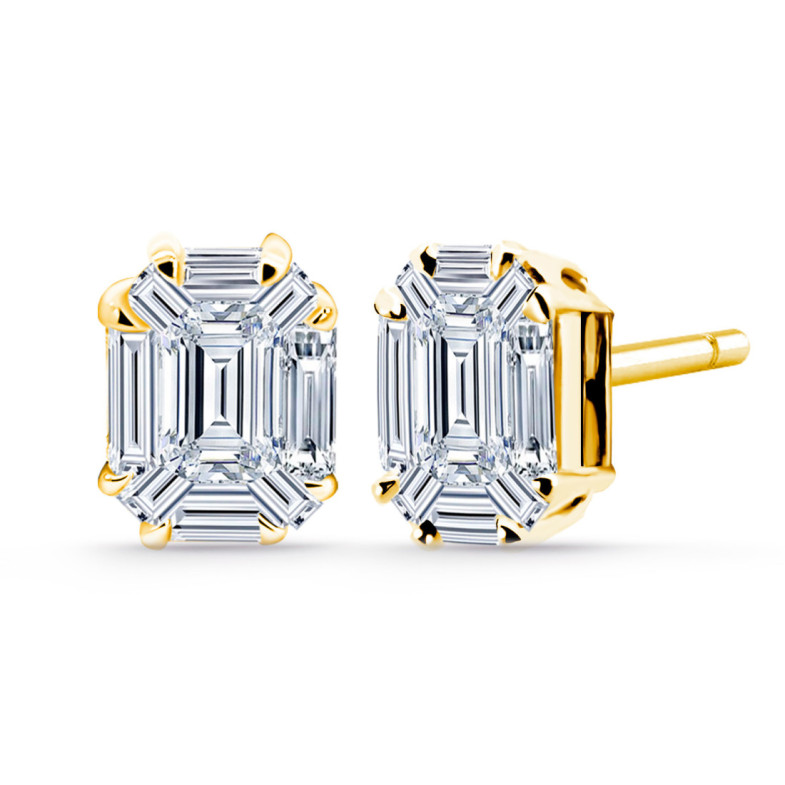 Pendientes Diamantes Talla Esmeralda Vrait 1,30 Ct - Diamantohrringe