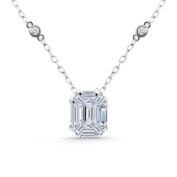 Colgante Diamantes Talla Esmeralda Vrait 0,95 Ct - COLLARES