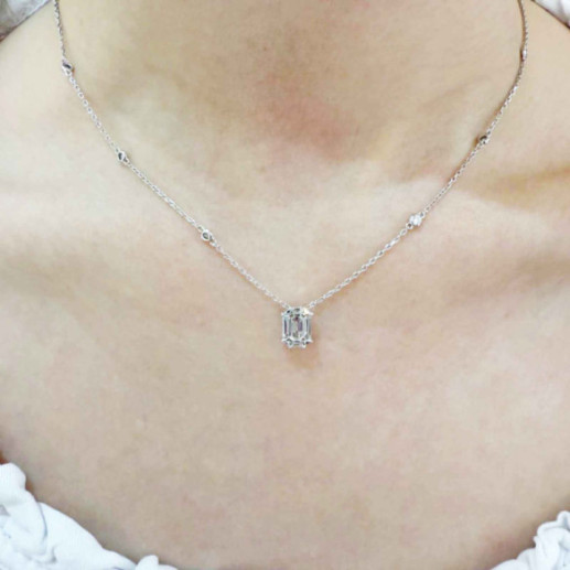 Colgante Diamantes Talla Esmeralda Vrait 0,95 Ct - COLLARES 2