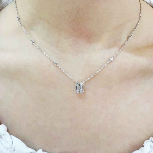 Colgante Diamantes Talla Esmeralda Vrait 0,95 Ct - COLLANE