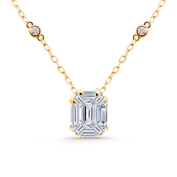 Colgante Diamantes Vrait Talla Esmeralda 0,95 Ct - Pendentifs de diamant