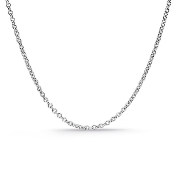 White Gold Forzado Chain 1.7mm 18K 45cm - Gold chains