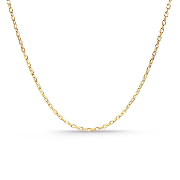 Cadena Oro Forzada Oval Lapidada 1.4mm 18K 45cm - Chaînes d'or