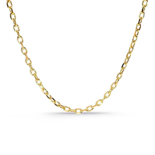 Cadena Oro 18k 60cm Forzada Oval Lapidada 2.1mm - Cadenas de Oro Hombre