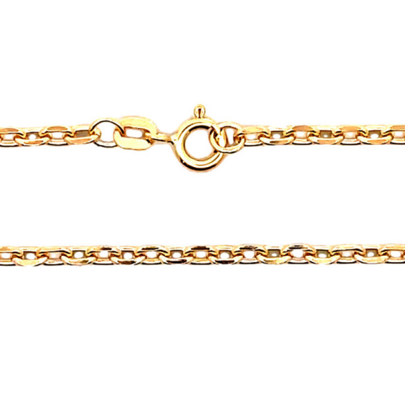 Faceted Oval Forced 60 cm Gold Chain 18K 2.8 mm - Gold Chains for Men