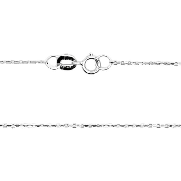 Cadena Oro Blanco 0.9mm Forzada Oval Lapidada Oro 18K 45cm - Catene d'oro