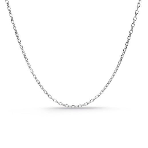 Cadena Oro Blanco Forzada Oval Lapidada 1.4mm 18K 45cm - Chaînes d'or