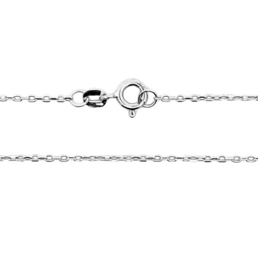 White Gold Chain Forged Oval Cut 1.4mm 18K 45cm - Gold chains 2