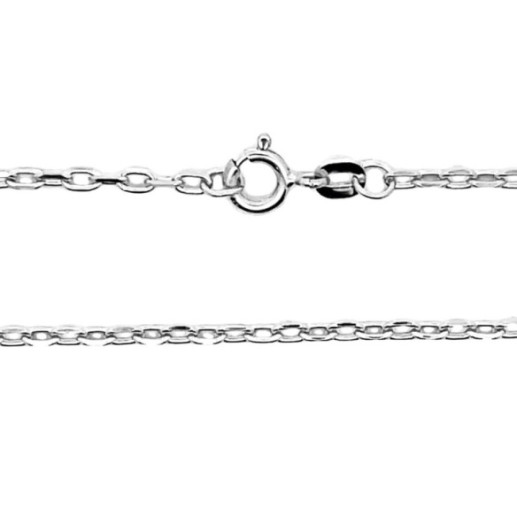 Cadena Oro Blanco 18k 60cm Forzada Oval Lapidada 2.1mm - Cadenas de Oro Hombre 2