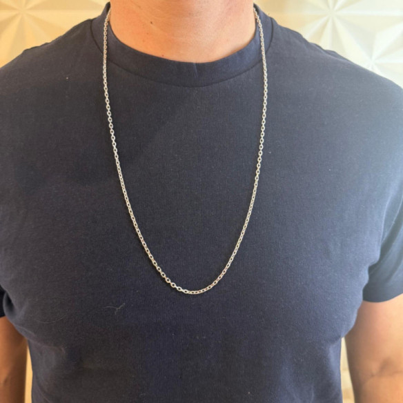 Cadena 70cm Oro Forzada 18k Oval Lapidada 2.8mm - Cadenas de Oro para Hombre