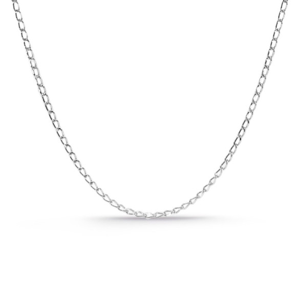 Cadena Bilbao Oro Blanco 18K 1.2mm 45cm - CADENAS DE ORO