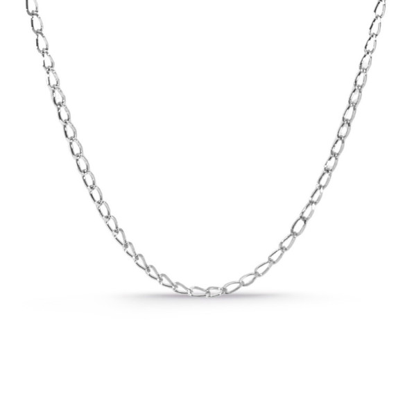 Cadena 45cm Bilbao Oro Blanco 18K 1.6mm - CADENAS DE ORO