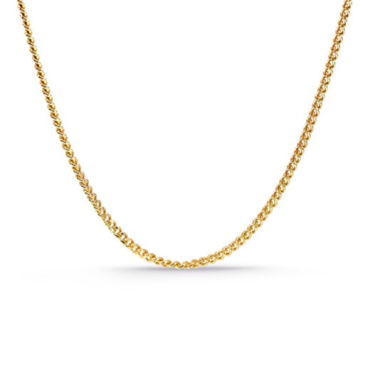 60 cm 18K Gold Chain 1.7mm Solid Curb - Gold Chains for Men