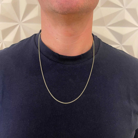 Cadena 60 cm Oro 18K 1.7mm Maciza Barbada - Cadenas de Oro Hombre