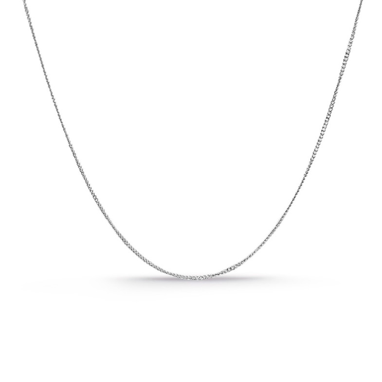 Cadena Oro Blanco Barbada 18k 60cm 0.8mm - Cadenas de Oro Hombre