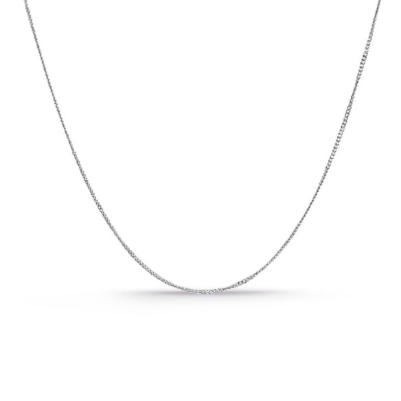 Cadena Oro Blanco Barbada 18k 60cm 0.8mm - Cadenas de Oro para Hombre