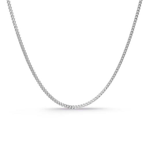 18k White Gold Barbada Chain 60cm 1.4mm - Gold Chains for Men