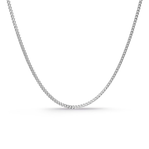 Cadena Barbada Oro 18k Blanco 60cm 1.4mm - Cadenas de Oro Hombre