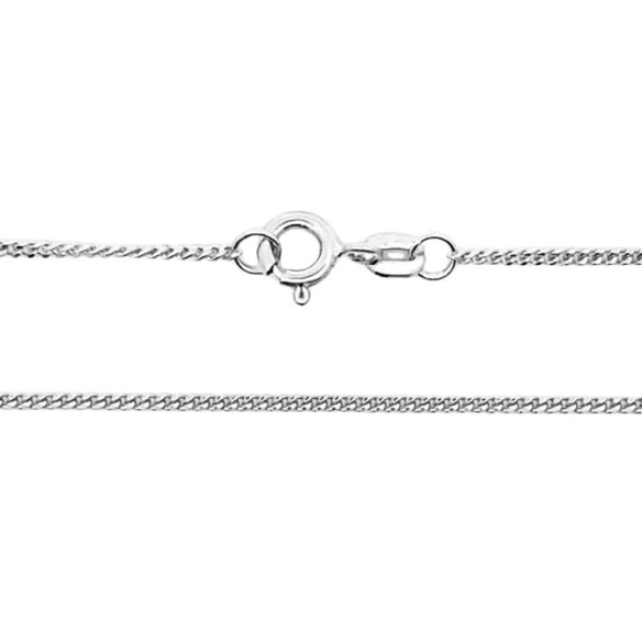 Cadena Barbada Oro 18k Blanco 60cm 1.4mm - Cadenas de Oro para Hombre