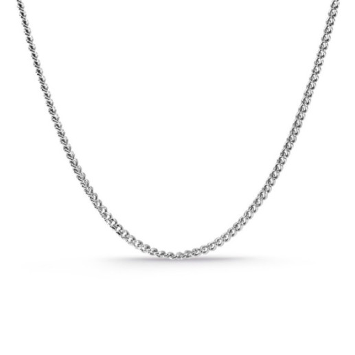 Solid 18K White Gold Barbada Chain 60 cm 1.7mm - Gold Chains for Men