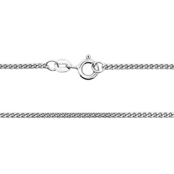 Cadena 60 cm Oro blanco 18K 1.7mm Maciza Barbada - Cadenas de Oro para Hombre