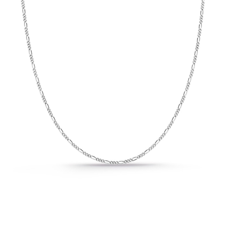Cadena Oro blanco 18k Figaro 1x3 60cm 1.3mm - CADENAS DE ORO